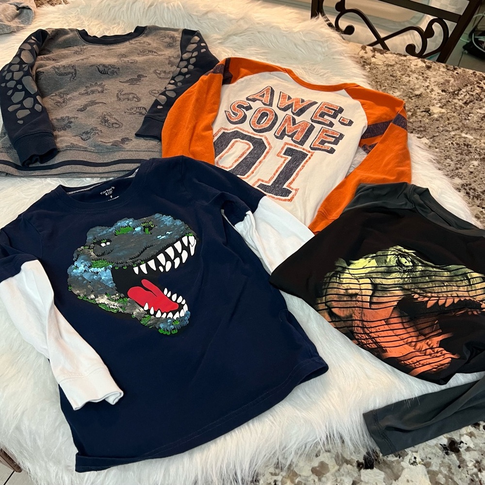 4 Dino theme shirts
